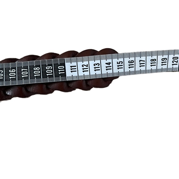 American Eagle AEO Brown Braided Woven Silver Buckle Belt Men’s 45 Inches - Picture 9 of 11